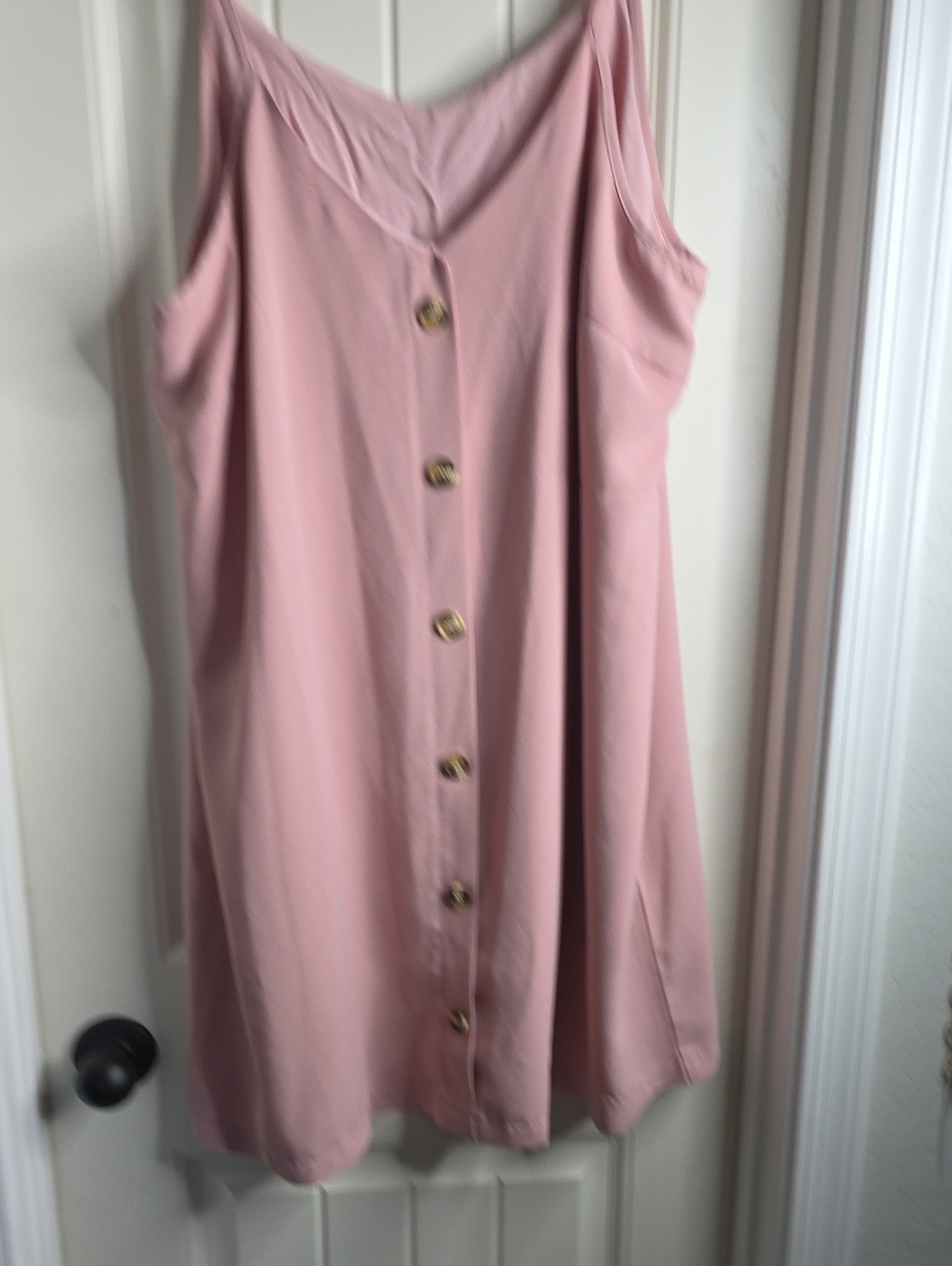 Pink Button-Front Women's Dress